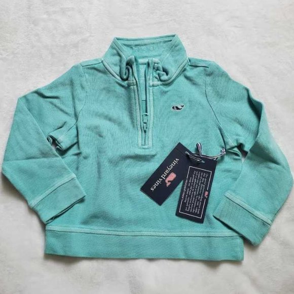 Boys7 S L XL Vineyard Vines garment dyed Saltwater 1/2 half zip sweater